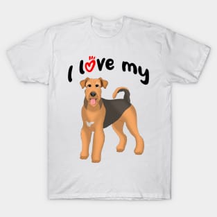 I Love My Airedale Dog T-Shirt